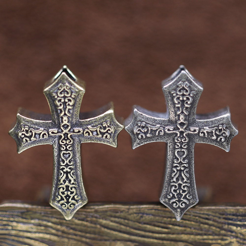 Paracord Survival Bracelet - Knights Templar Cross Brass Knife Beads