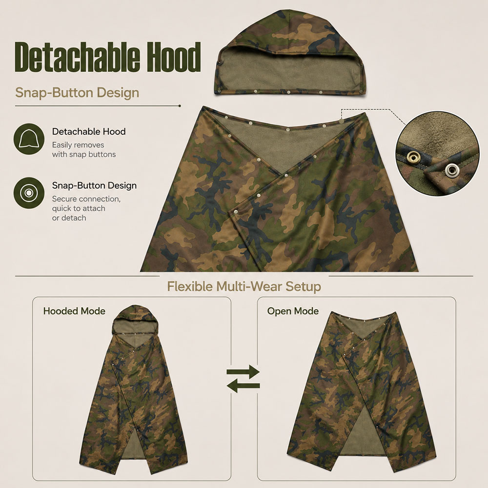 Tactical Camo Hooded Wearable  - Outdoor Hunting Blanket review and price