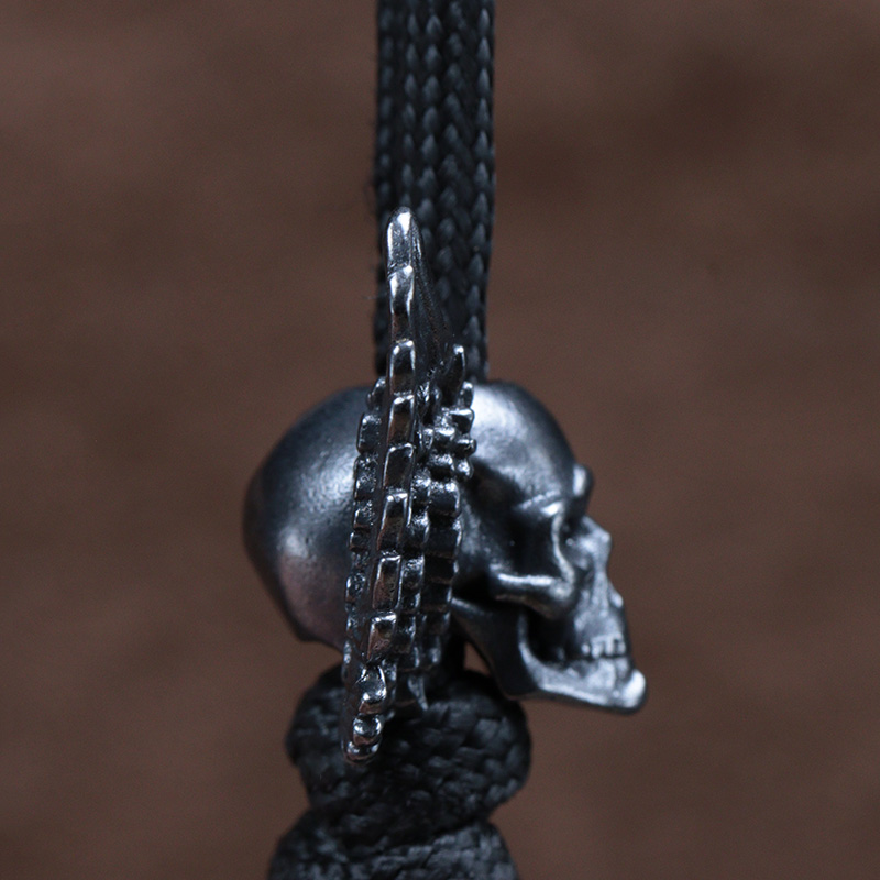 Winged Skull Brass Knife Beads - Paracord Survival Bracelet review and price