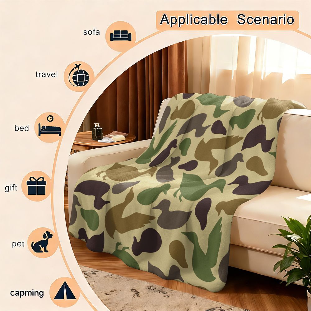 Duck Pattern Flannel Blanket S - Outdoor Hunting Blanket review and price
