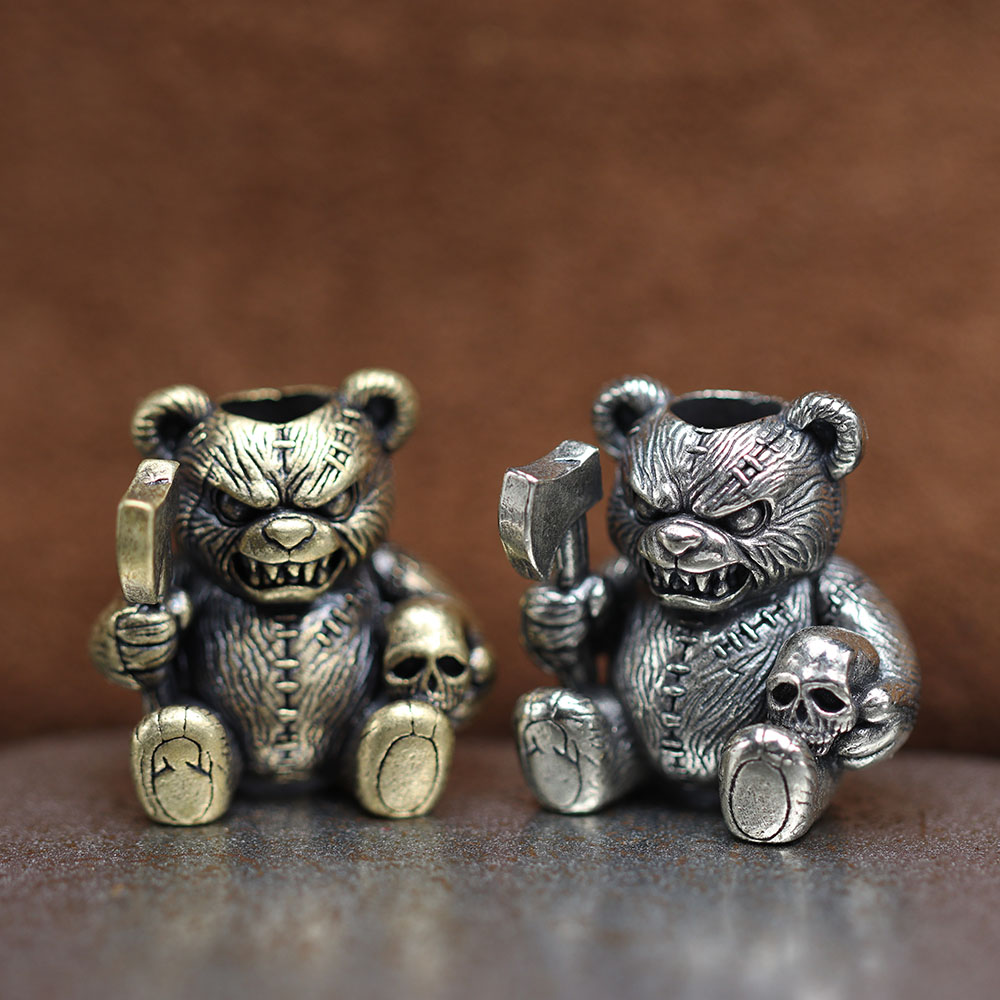 Axe Bear Brass Knife Bead Skul - Paracord Survival Bracelet review and price