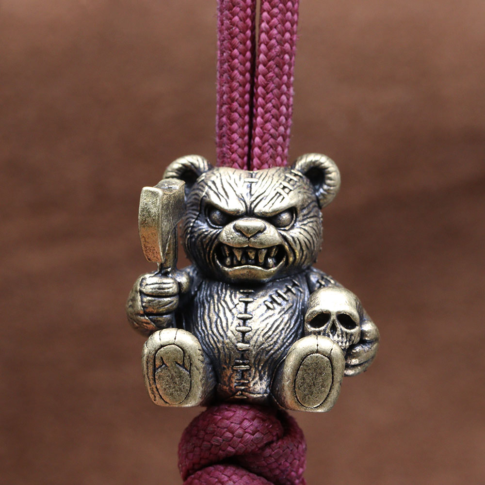 Axe Bear Brass Knife Bead Skul - Paracord Survival Bracelet review and price