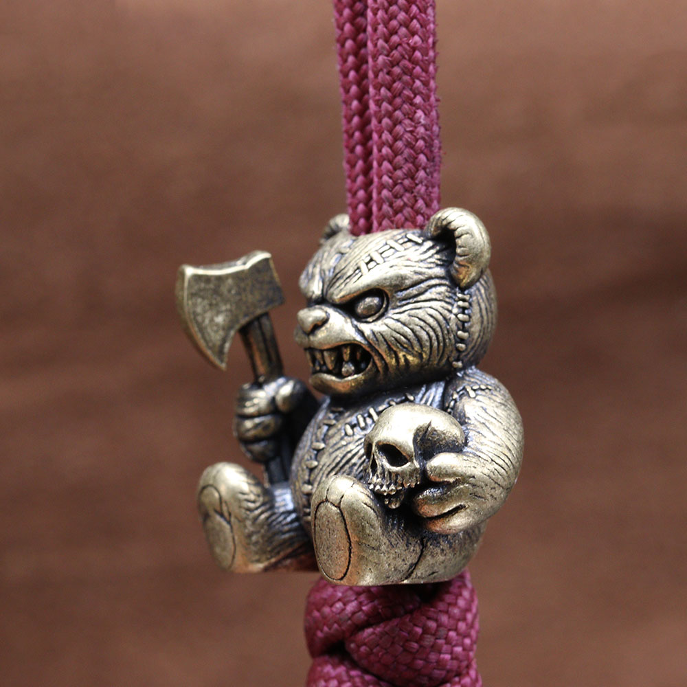 Axe Bear Brass Knife Bead Skul - Paracord Survival Bracelet review and price