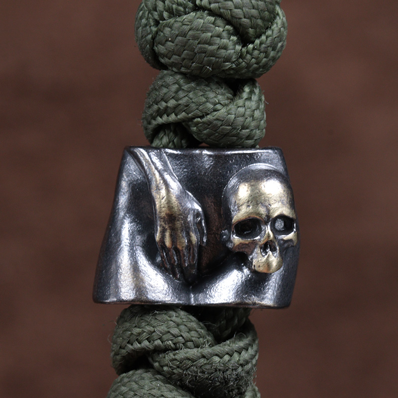 Hand Skull Head Brass Knife Be - Paracord Survival Bracelet review and price