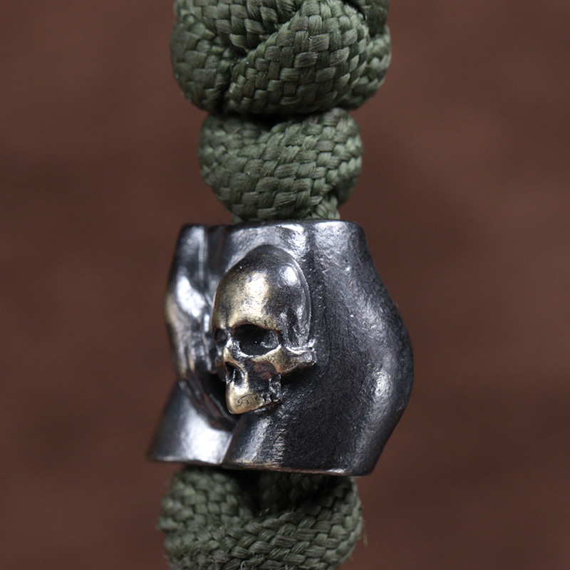 Hand Skull Head Brass Knife Be - Paracord Survival Bracelet review and price