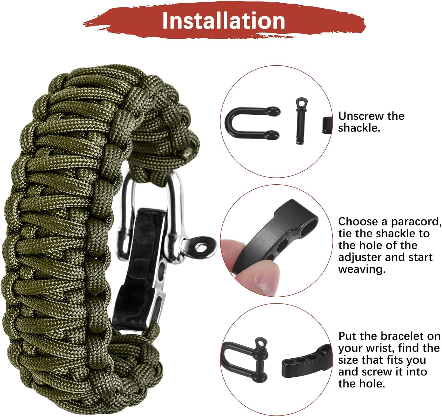 4/10Pcs Paracord Bracelet Buck - Paracord Survival Bracelet review and price