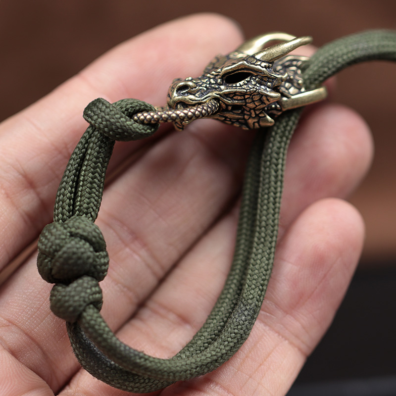 Dragon Head Brass Buckle EDC O - Paracord Survival Bracelet review and price